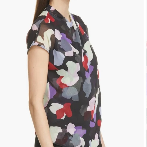 Armani Draped Floral Print Blouse - Picture 8 of 12